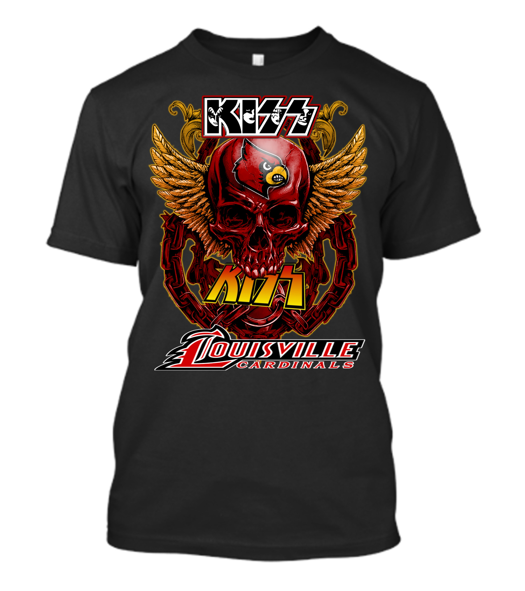 KISS Louisville Cardinals Skull Wings T-Shirt