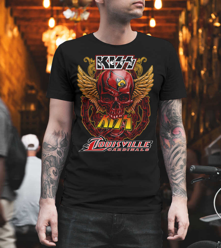 KISS Louisville Cardinals Skull Wings T-Shirt