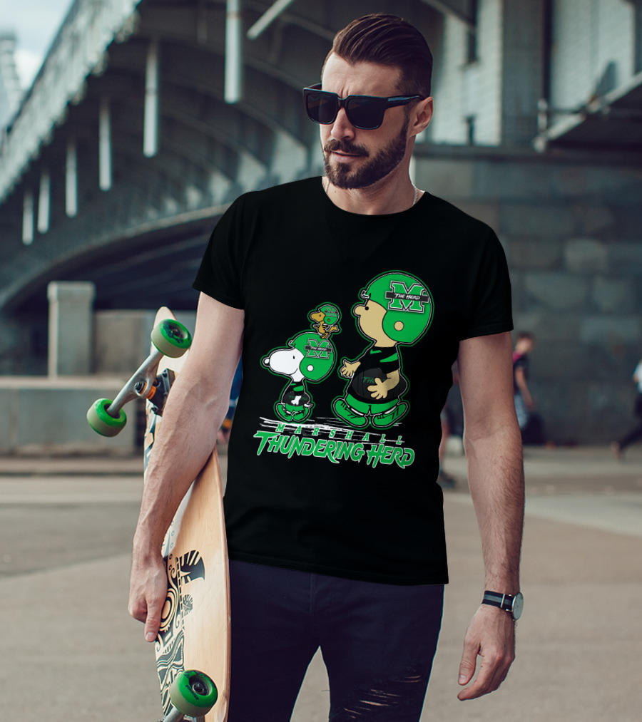 Marshall Thundering Herd Football Cartoon Characters T-Shirt