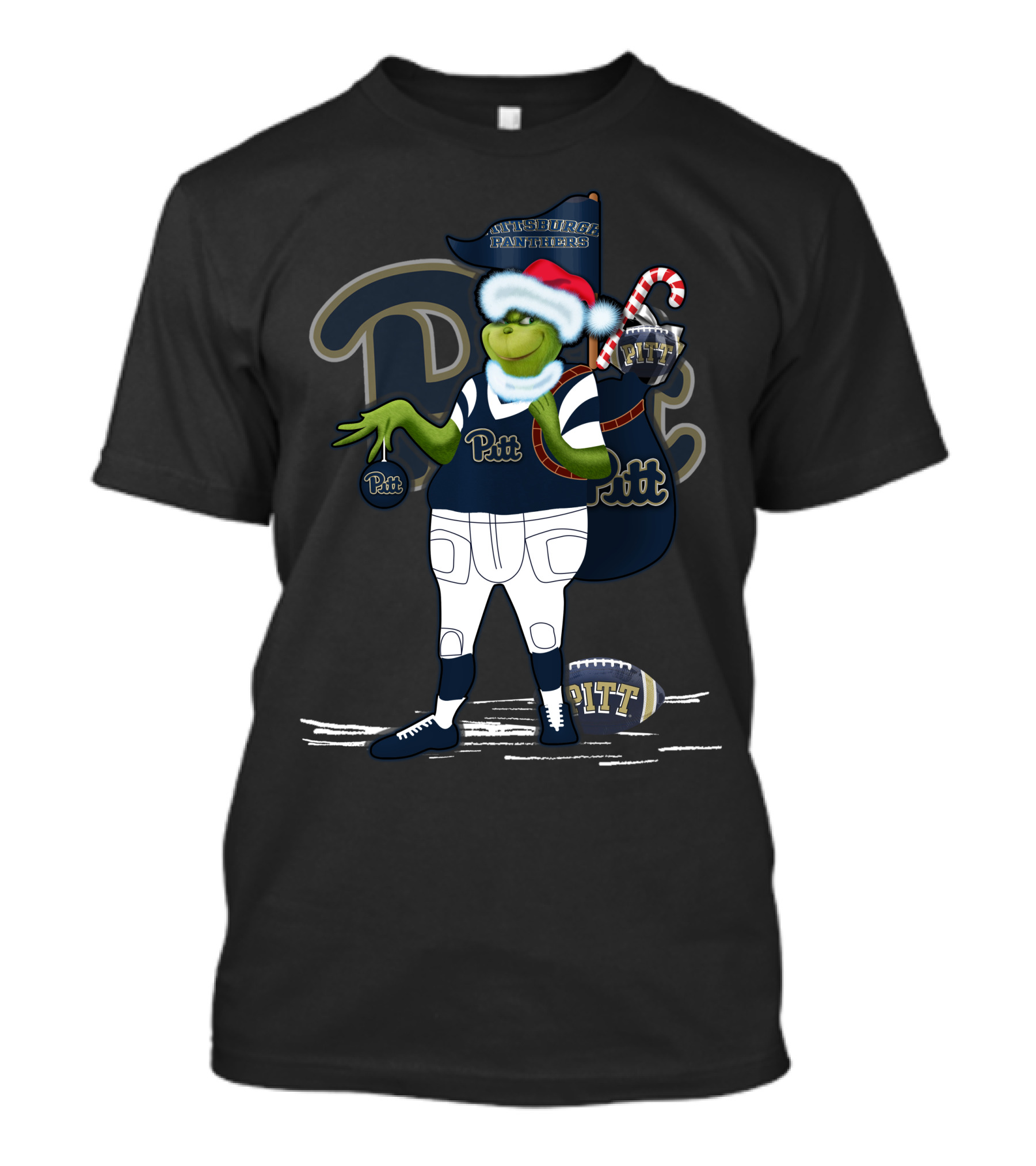 Grinchxmas Pitt Panthers Pittsburgh Football Holiday Spirit T-Shirt