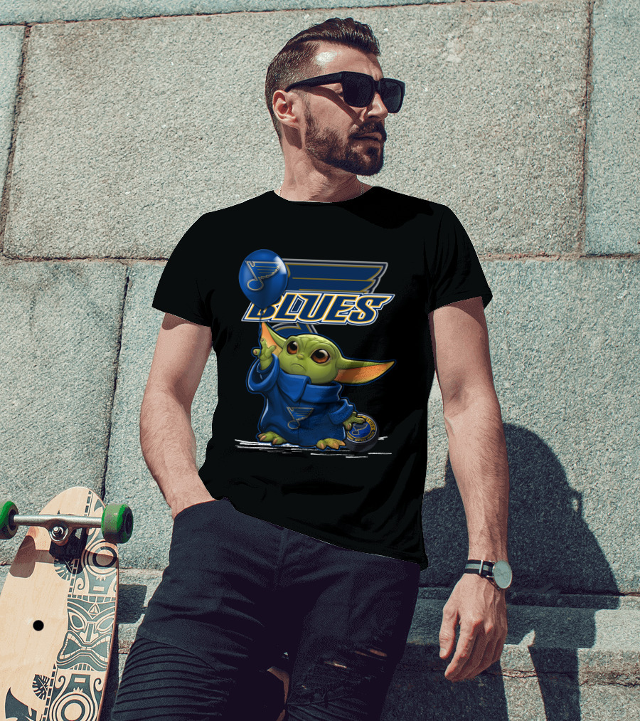 Yoda Baby St. Louis Blues Logo Balloon T-Shirt
