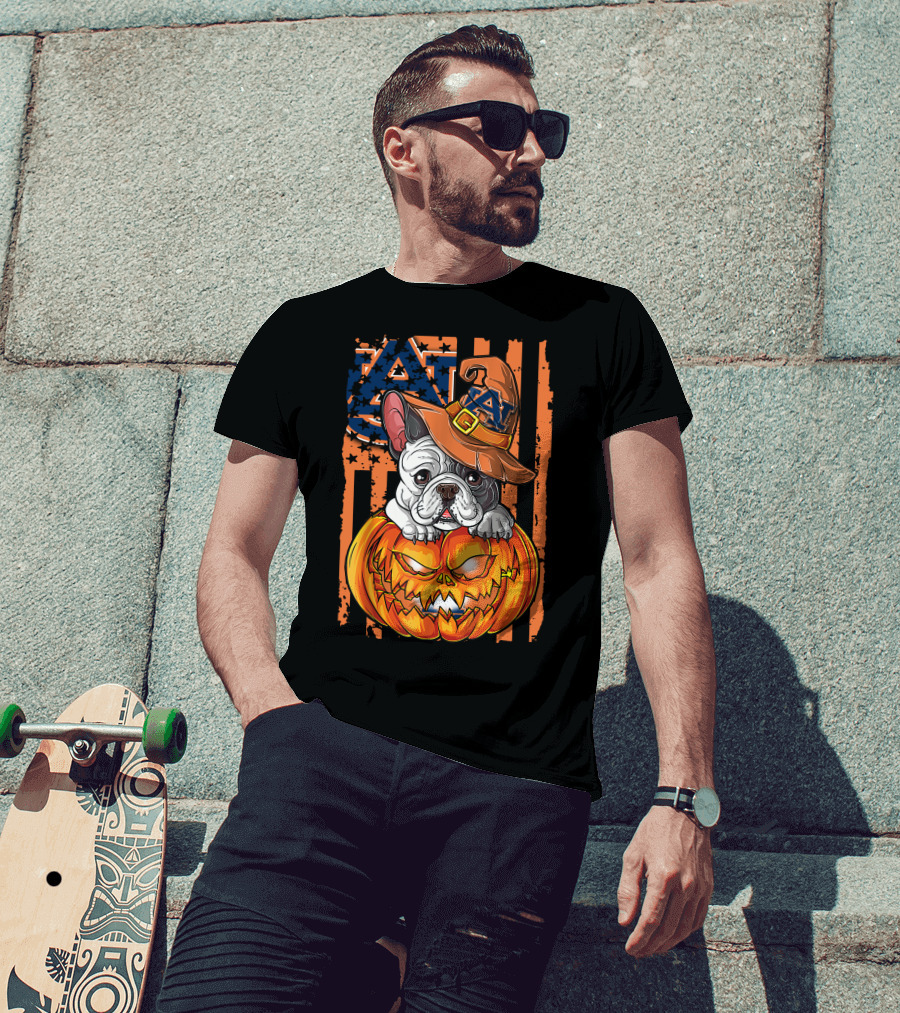 Auburn Tigers Bulldog Halloween Pumpkin T-Shirt