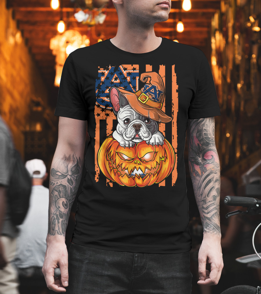 Auburn Tigers Bulldog Halloween Pumpkin T-Shirt
