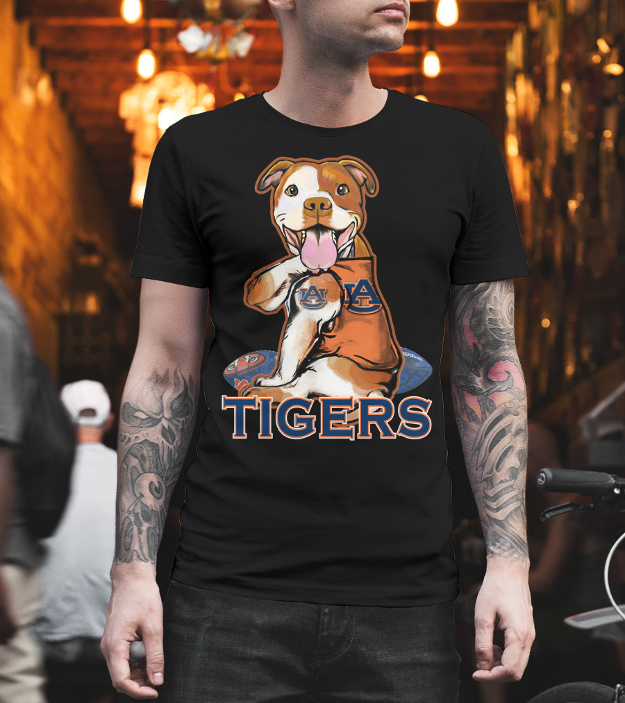 Pittbull Auburn Tigers AU Logo Football T-Shirt