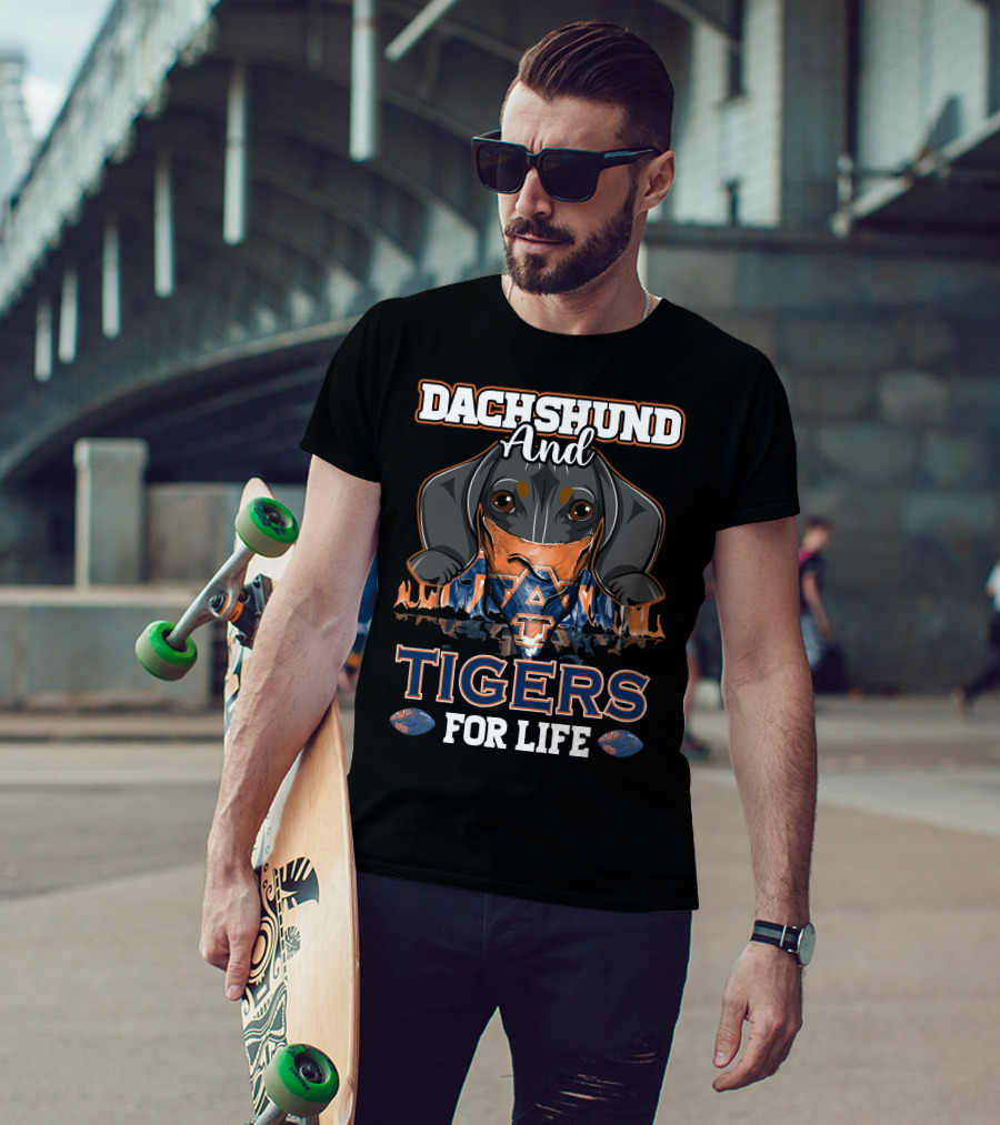 Dachshund And Auburn Tigers For Life T-Shirt