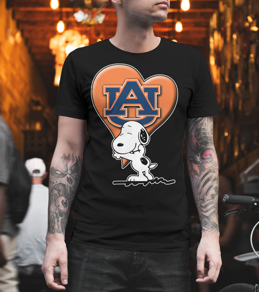 Snoopy Auburn Tigers Heart Fan T-Shirt
