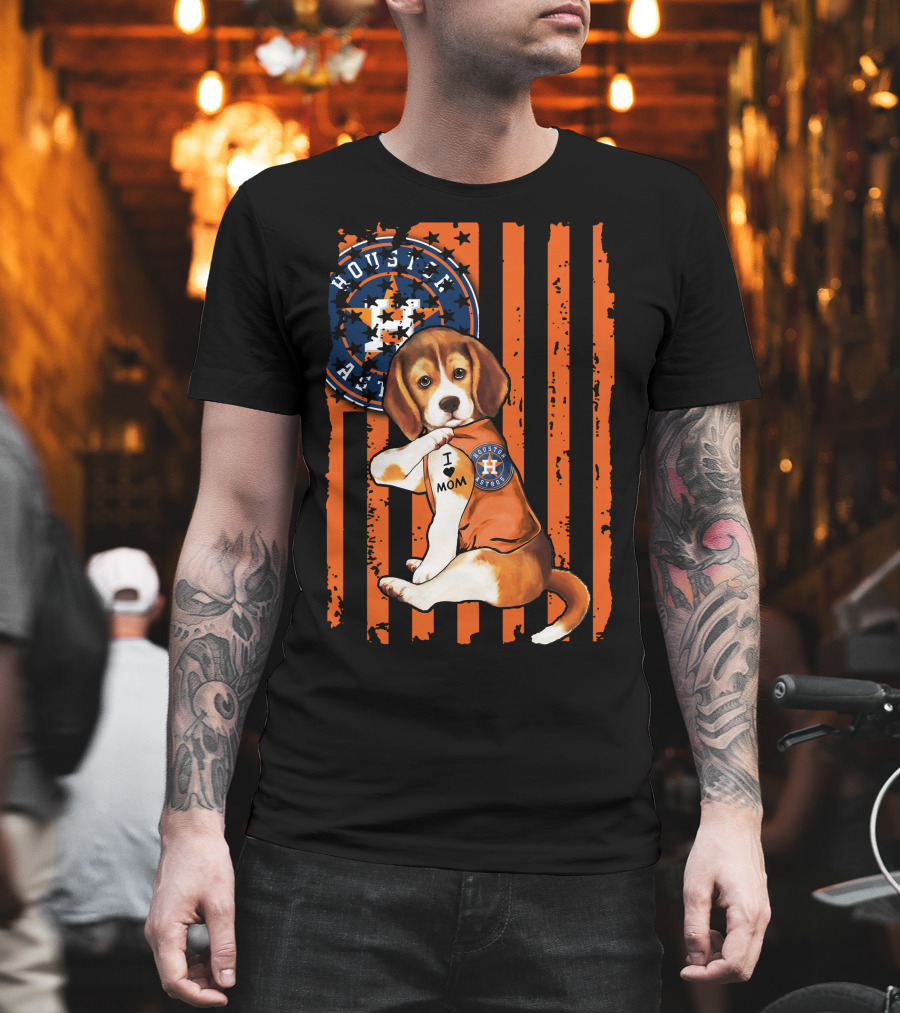 Houston Astros Beagle I Love Mom T-Shirt