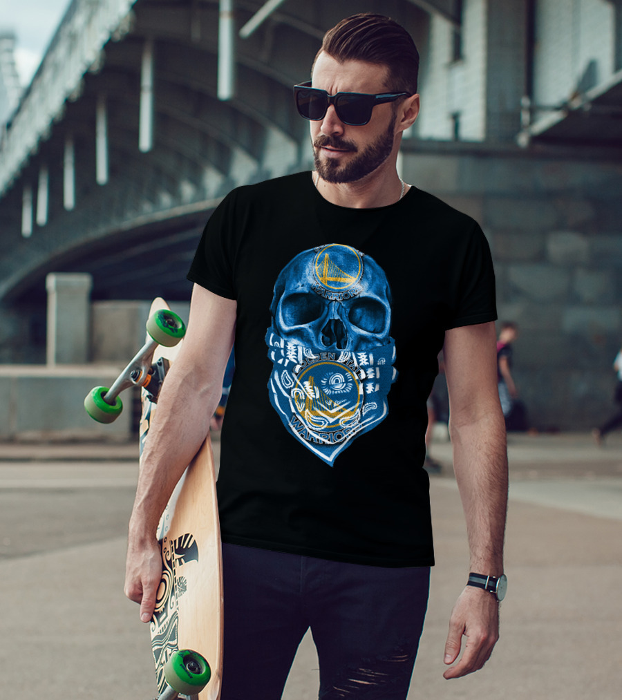 Skull Golden State Warriors Bandana T-Shirt