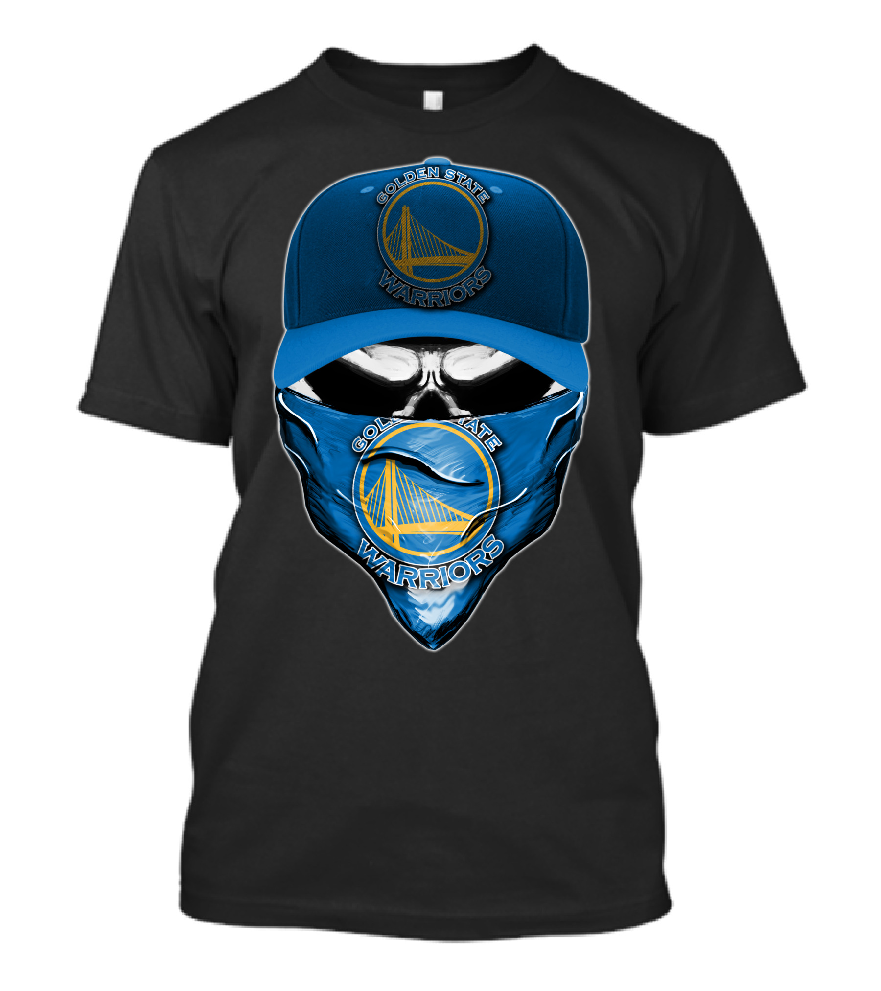 Golden State Warriors Skull Cap And Bandana T-Shirt