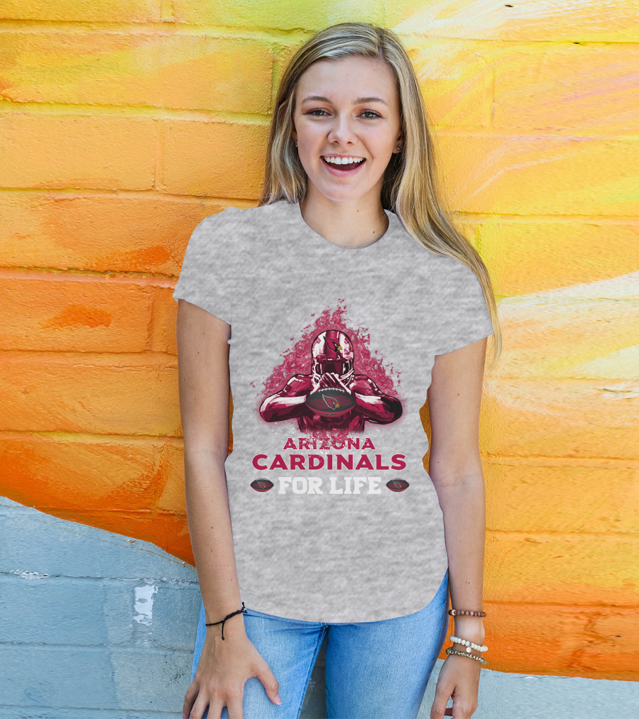 Arizona Cardinals For Life Football Helmet Emblem T-Shirt