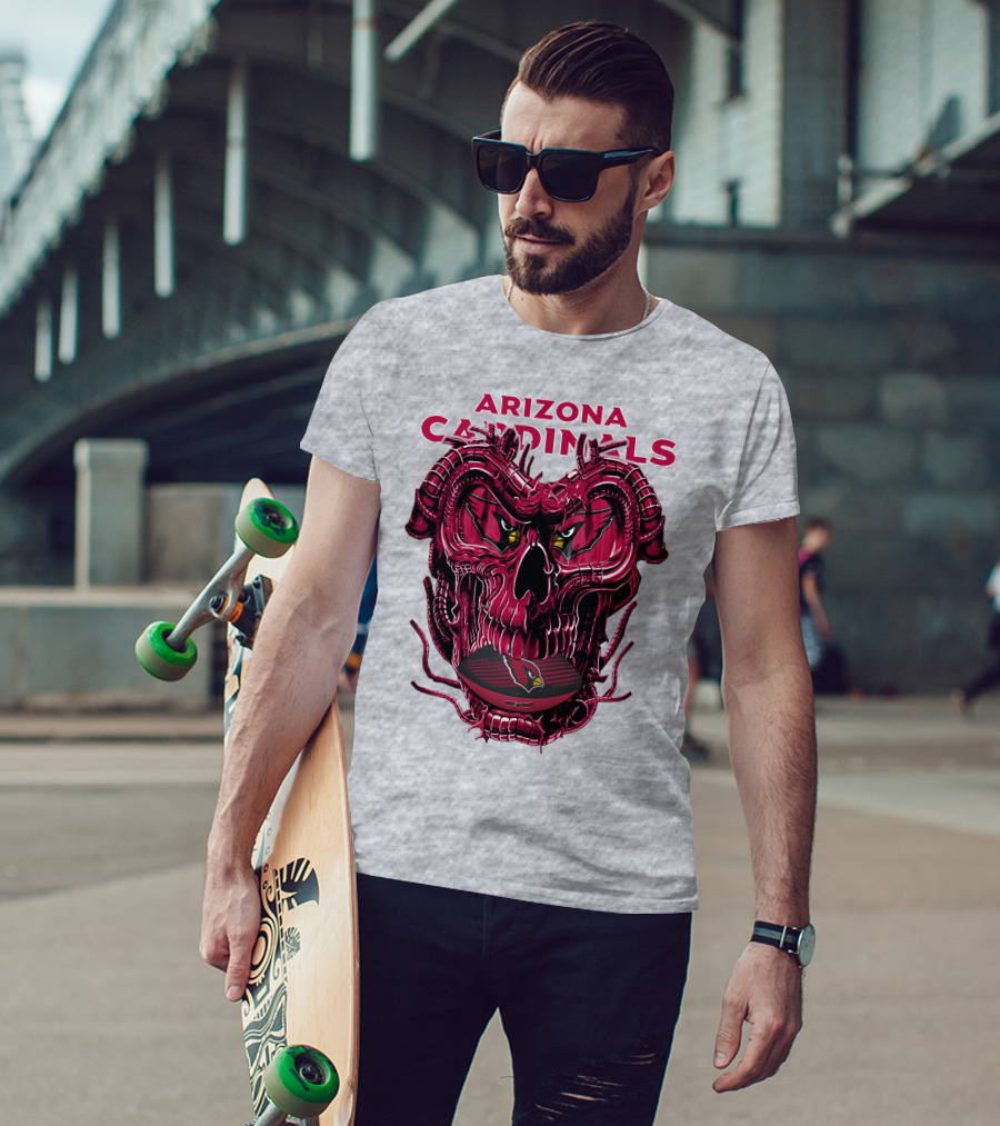 Arizona Cardinals Dragonskull Fusion Gridiron T-Shirt
