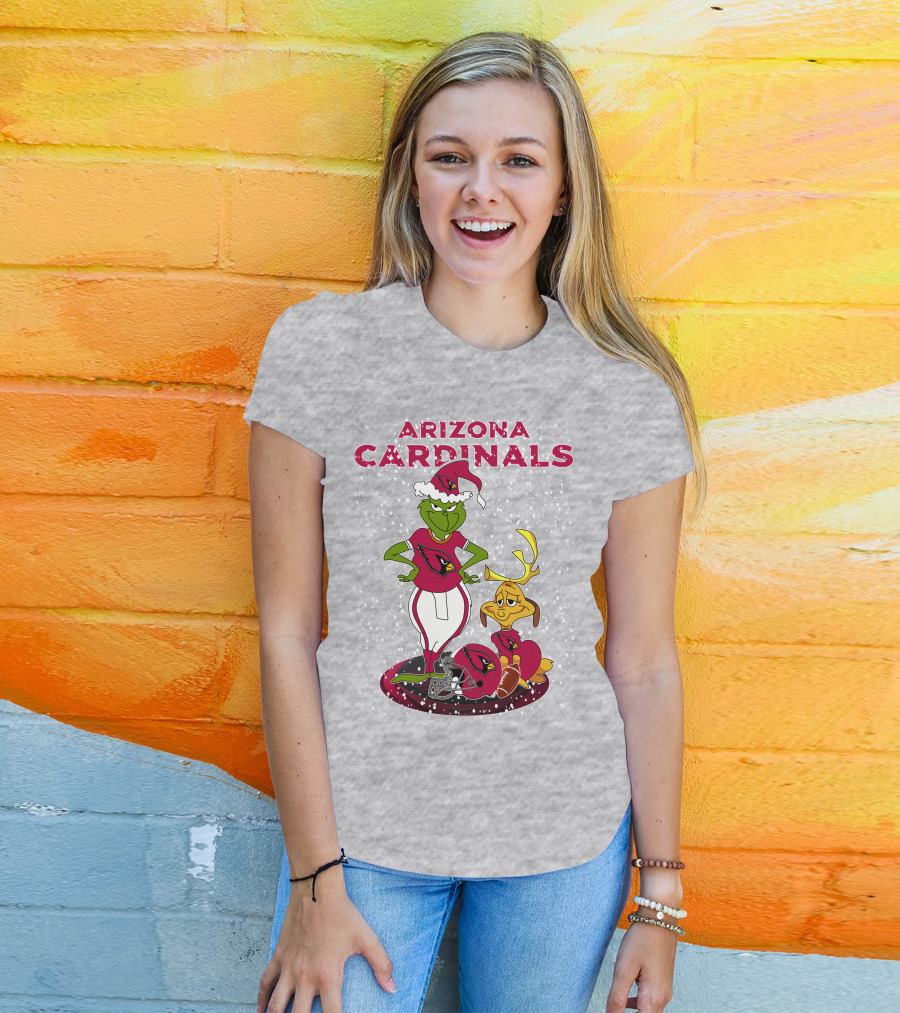 Arizona Cardinals Grinch Christmas Football Fun T-Shirt