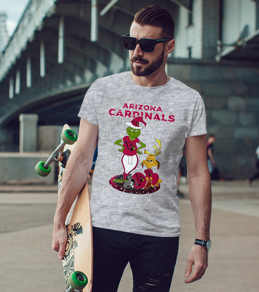 Arizona Cardinals Grinch Christmas Football Fun T-Shirt