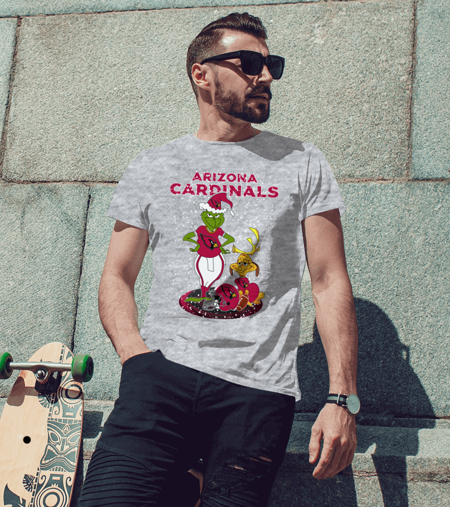 Arizona Cardinals Grinch Christmas Football Fun T-Shirt