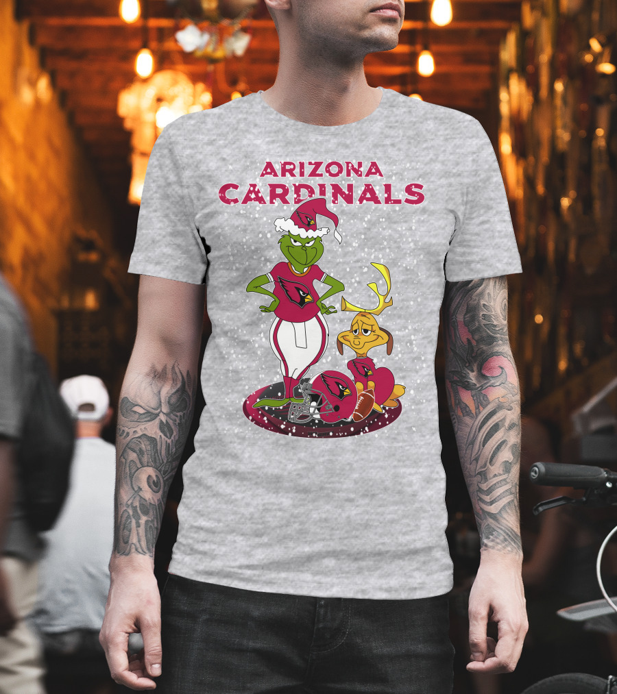 Arizona Cardinals Grinch Christmas Football Fun T-Shirt