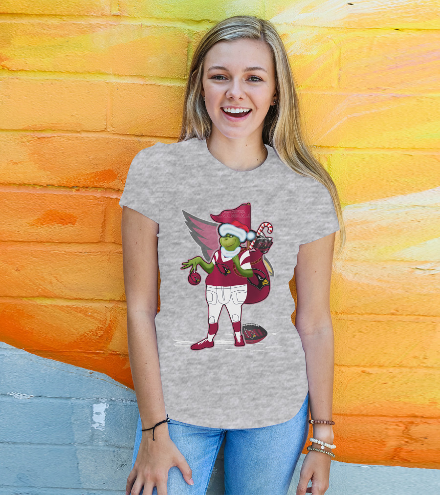Grinchxmas Arizona Cardinals Christmas Football Fan Holiday Spirit T-Shirt