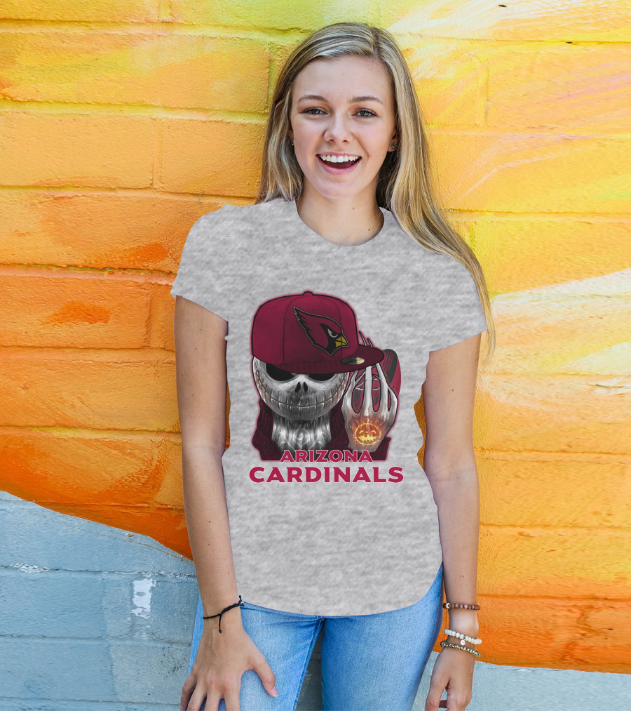 Arizona Cardinals Jackskull Pumpkin Helmet T-Shirt