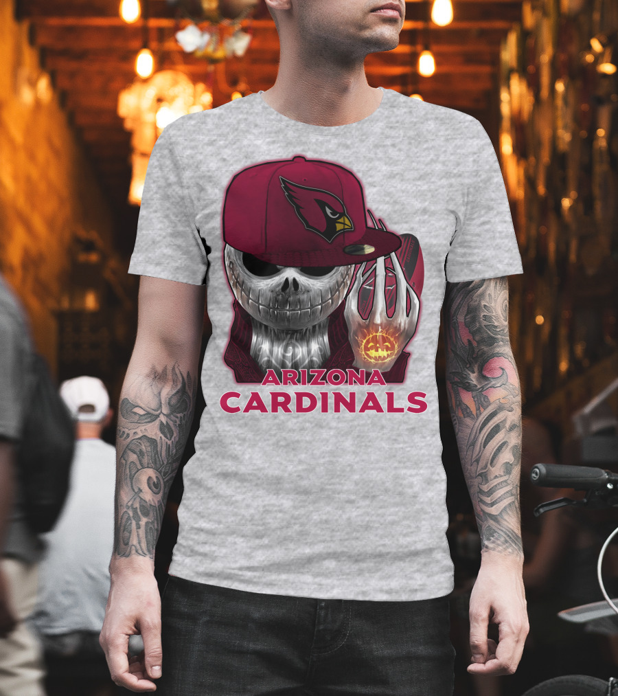 Arizona Cardinals Jackskull Pumpkin Helmet T-Shirt