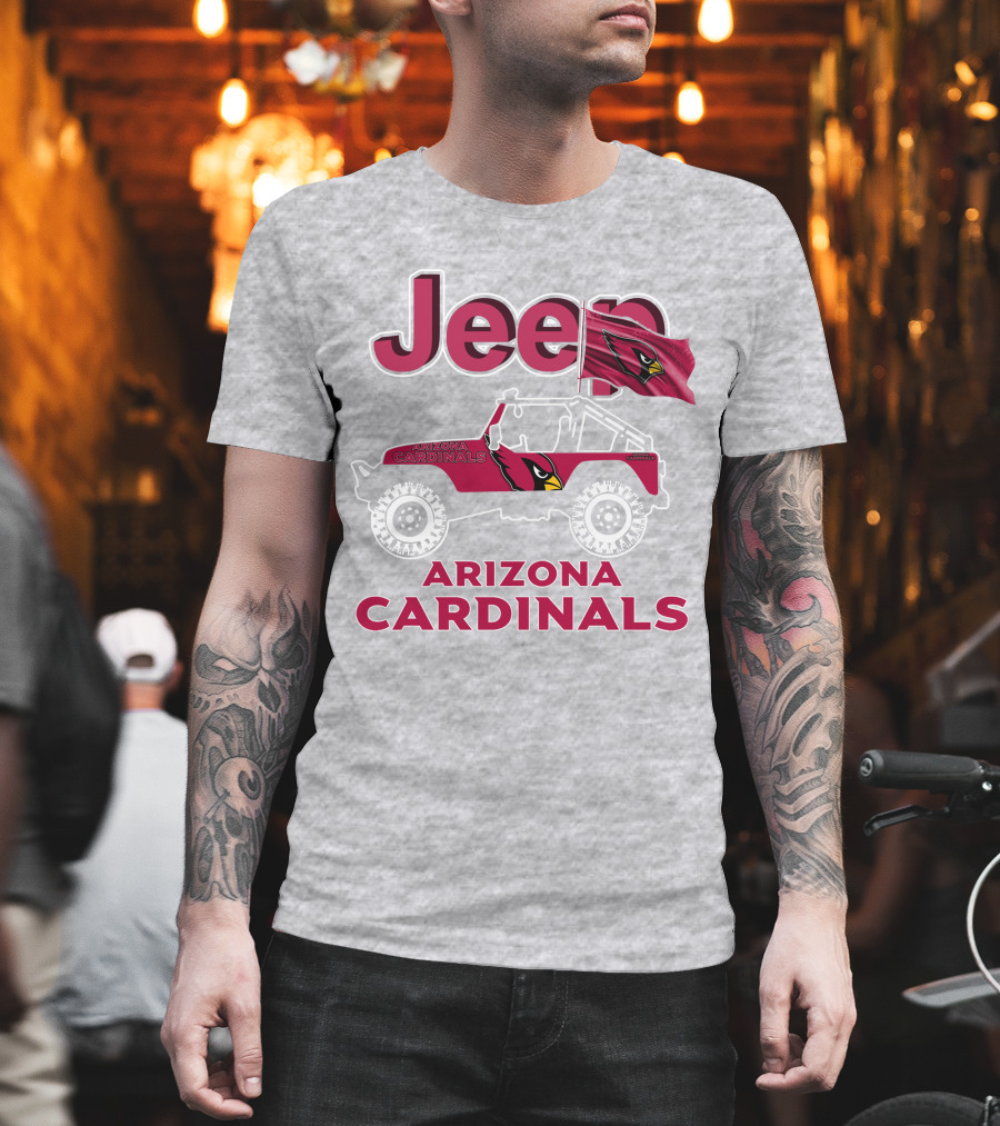 Jeep Arizona Cardinals Off-Road Adventure With Flag T-Shirt
