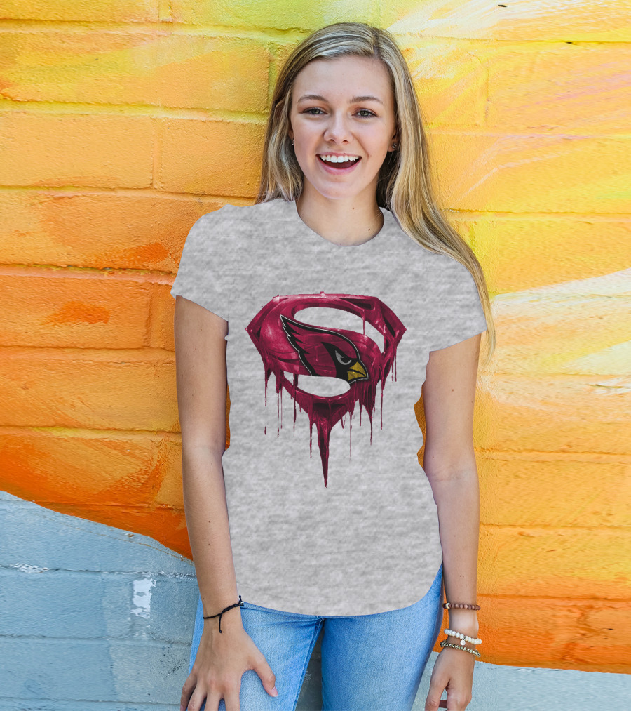SPM Arizona Cardinals Dripping Super Hero Emblem T-Shirt