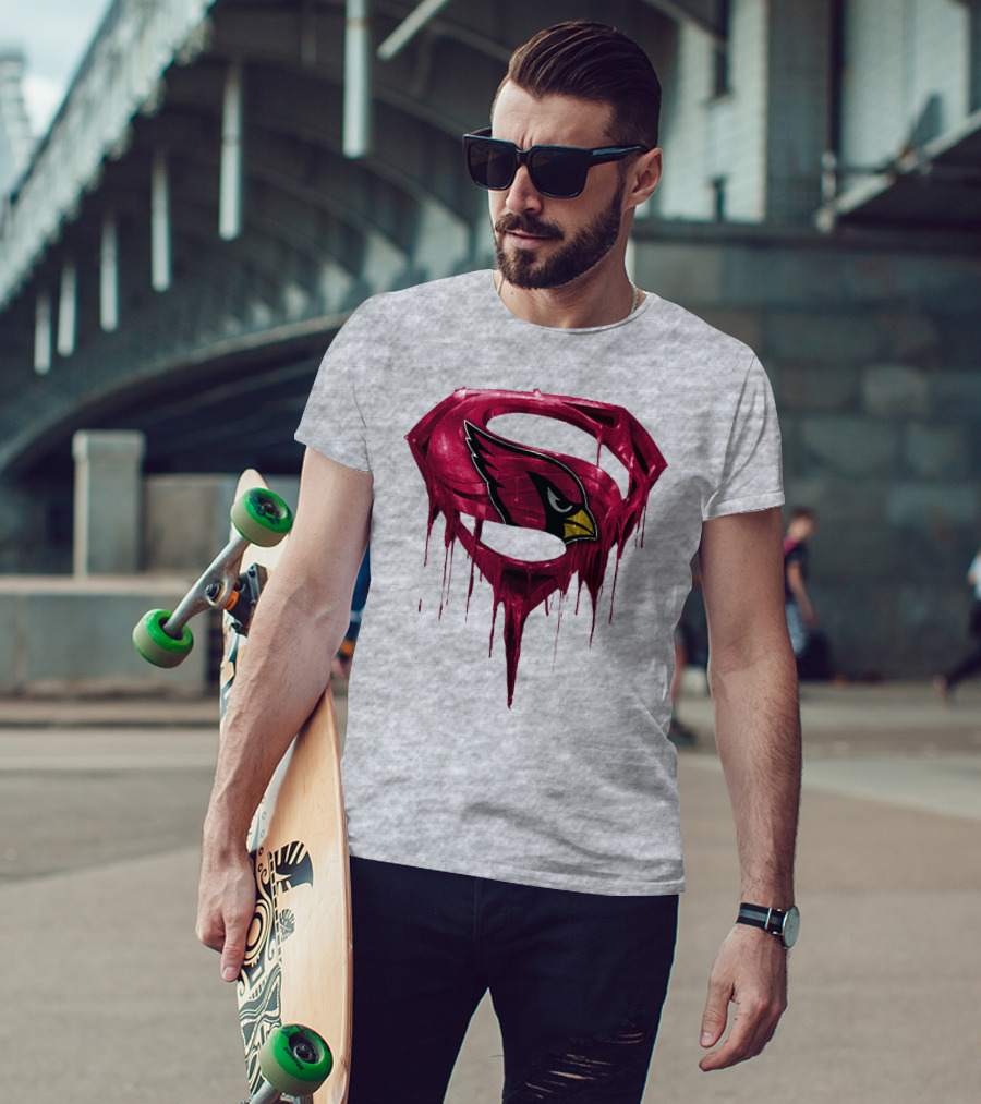 SPM Arizona Cardinals Dripping Super Hero Emblem T-Shirt