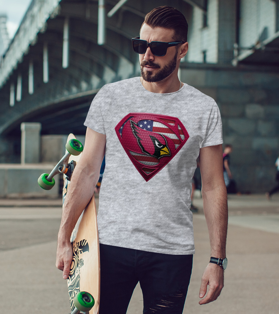 Spm Arizona Cardinals Superman American Flag T-Shirt