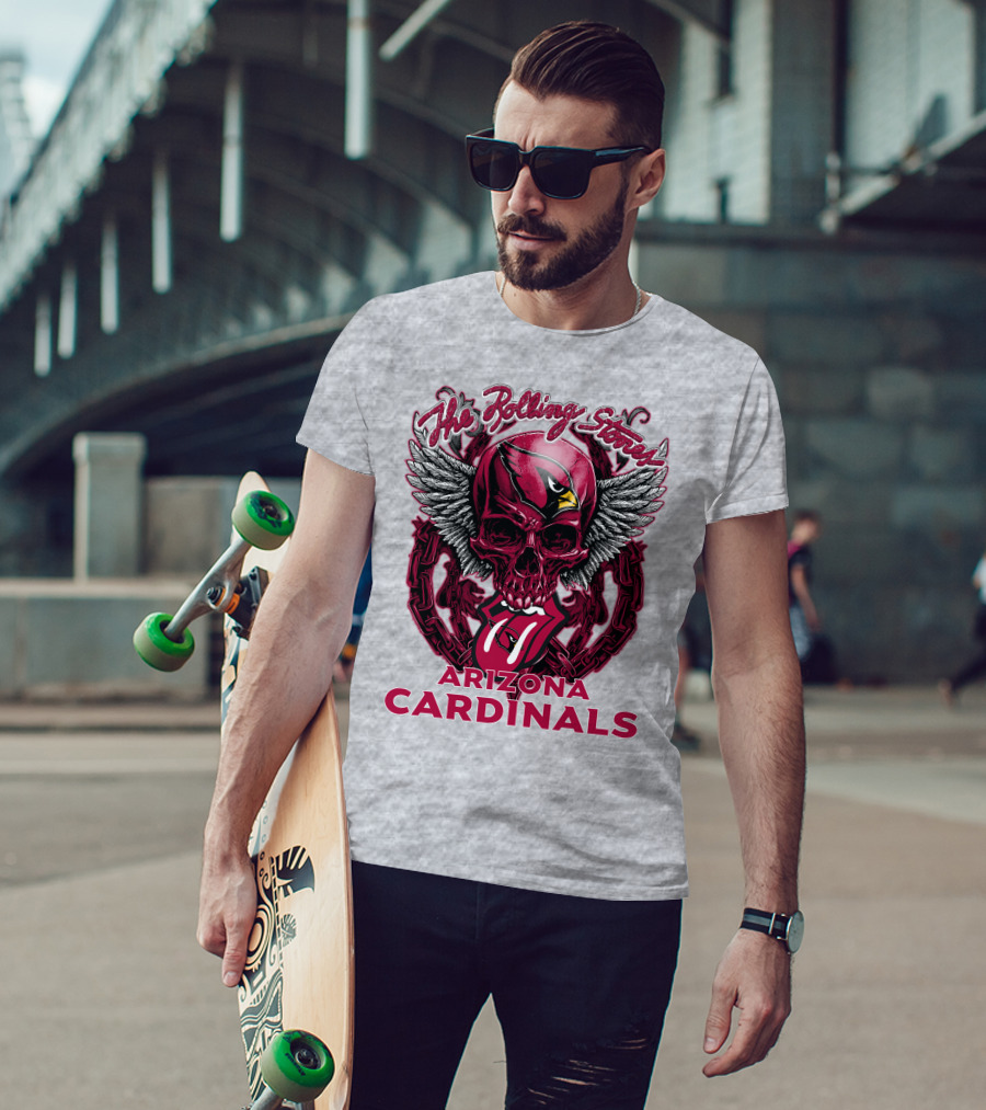 The Rolling Stones Arizona Cardinals Skull Wings T-Shirt
