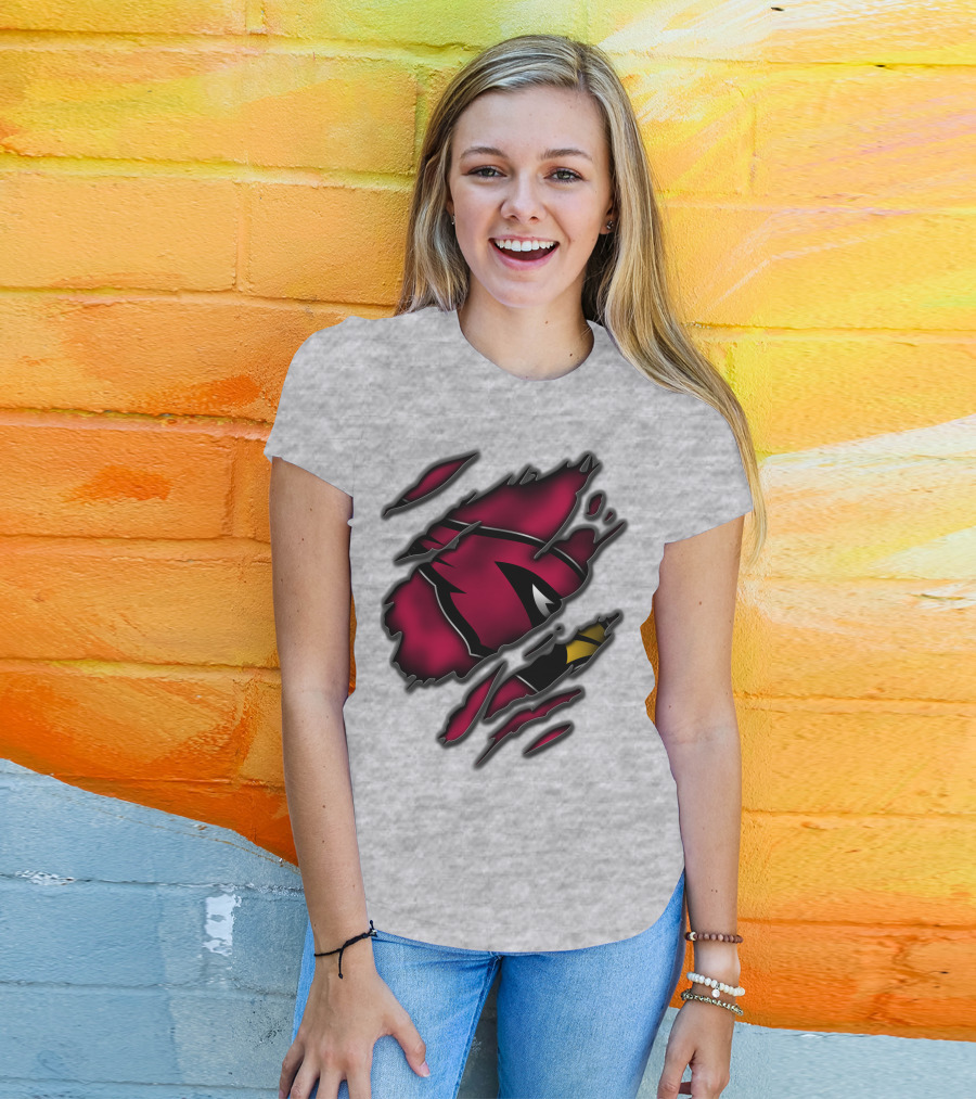 Torn Arizona Cardinals Logo Ripped T-Shirt