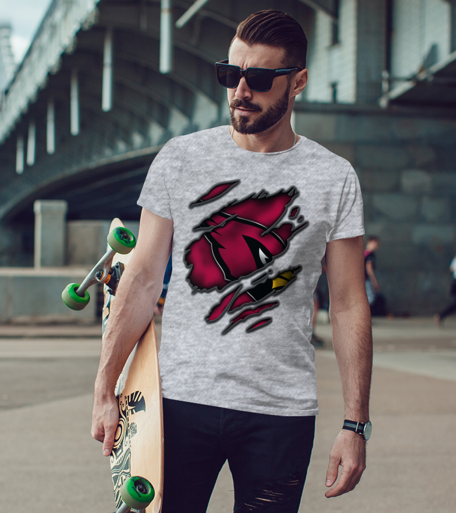 Torn Arizona Cardinals Logo Ripped T-Shirt