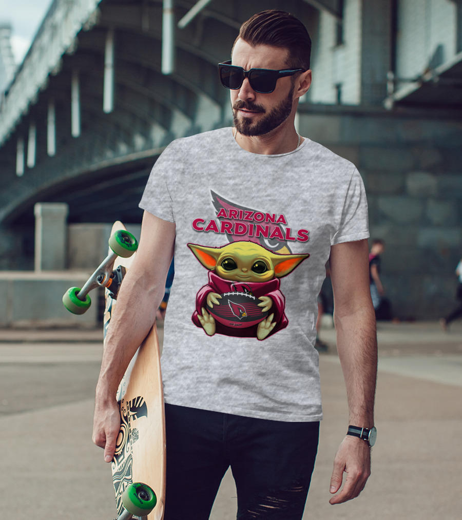 Arizona Cardinals Baby Yoda Football T-Shirt