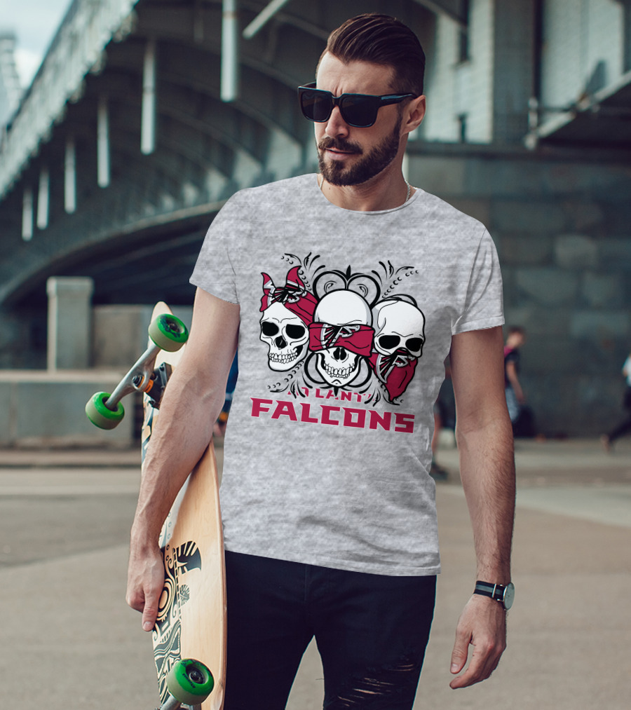 3 Skull Atlanta Falcons Bandana T-Shirt
