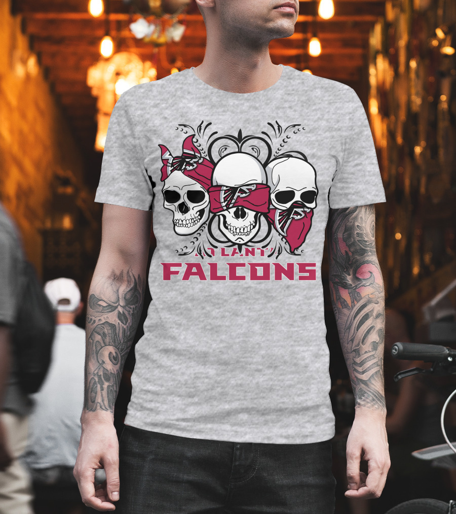 3 Skull Atlanta Falcons Bandana T-Shirt