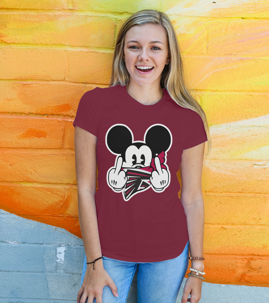Atlanta Falcons Mickey Mouse Bandana Gesture T-Shirt