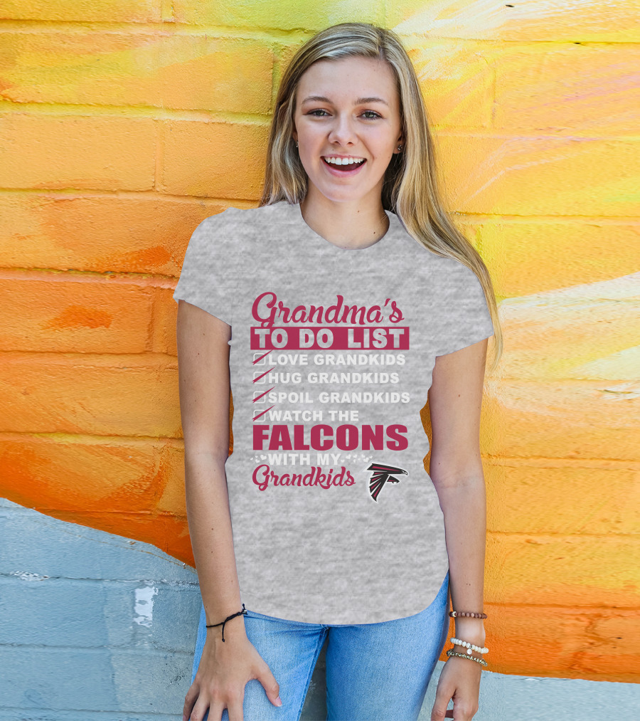 Grandma's To Do List Love Hug Spoil Watch The Falcons With My Grandkids T-Shirt