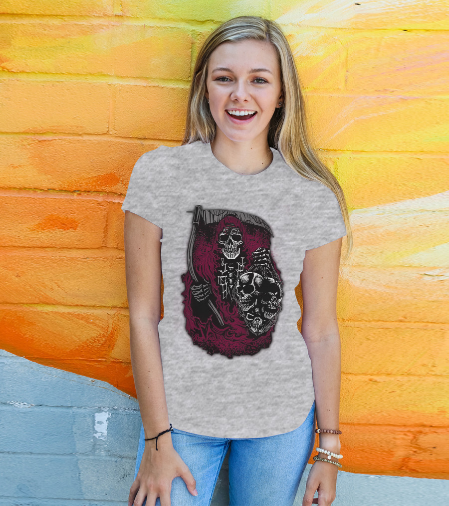 Atlanta Falcons 03 Grim Reaper Skull T-Shirt