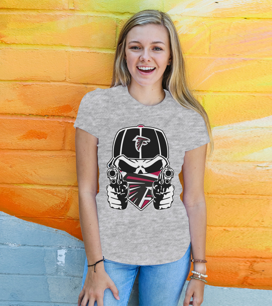 Atlanta Falcons Skull Logo Guns Cap Bandana T-Shirt