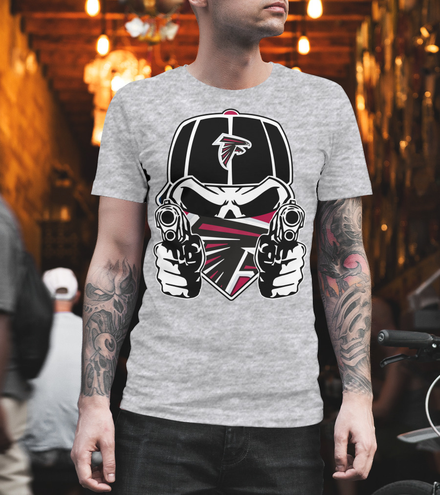Atlanta Falcons Skull Logo Guns Cap Bandana T-Shirt