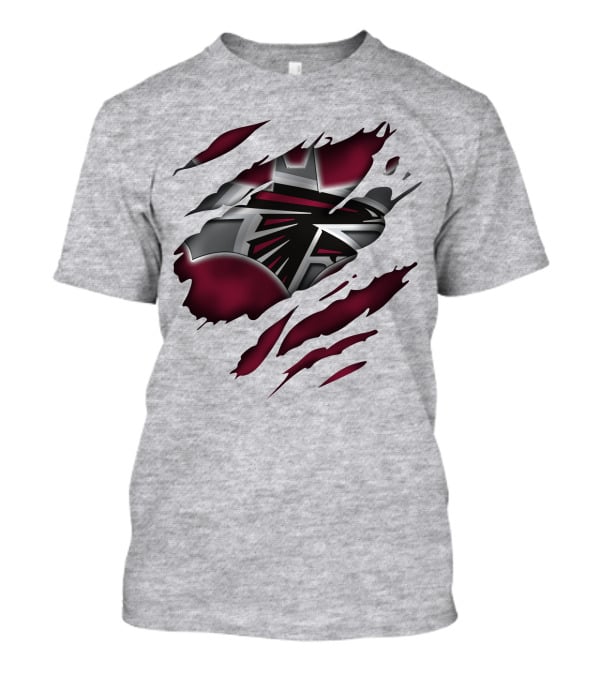 Atlanta Falcons Logo Ripped Claw Marks T-Shirt