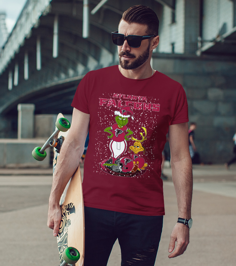 Atlanta Falcons Grinchxmas Snowy Holiday Characters T-Shirt