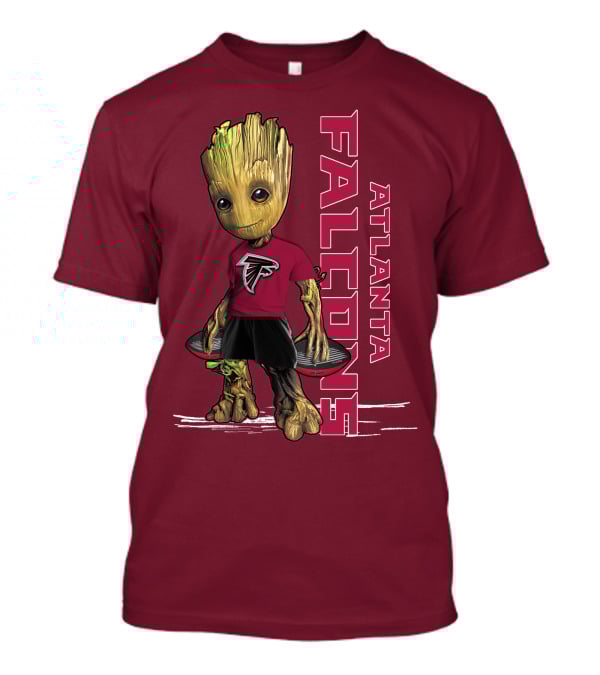 Groot Atlanta Falcons Fan Character Holding Atlanta Falcons T-Shirt