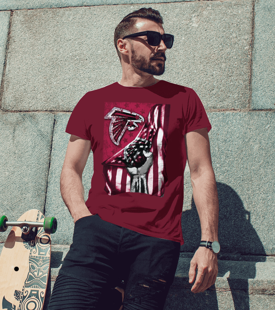 Atlanta Falcons American Flag Pride Banner T-Shirt