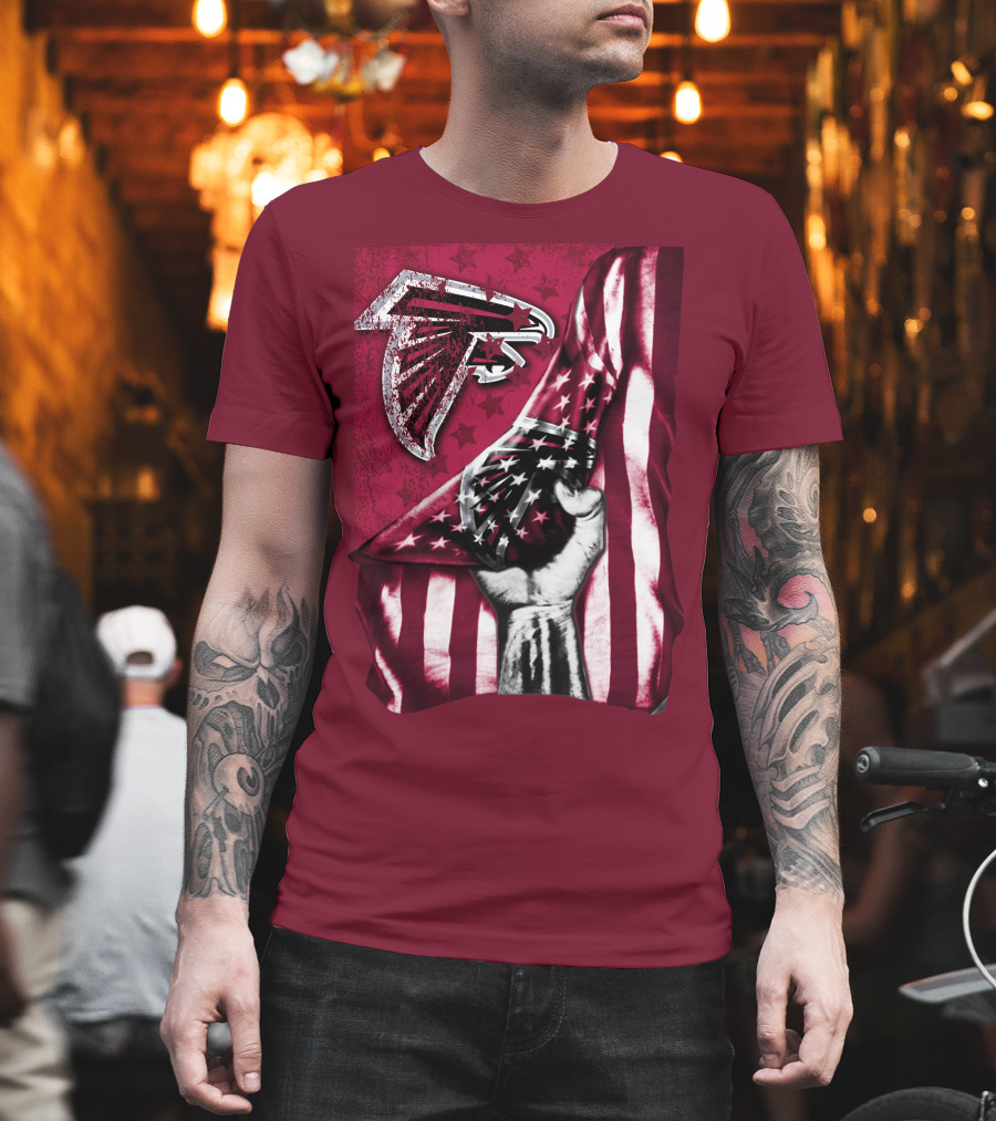 Atlanta Falcons American Flag Pride Banner T-Shirt
