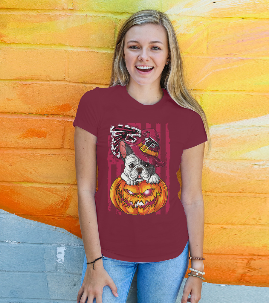 Hlw Bulldog Pumpkin Halloween Atlanta Falcons T-Shirt
