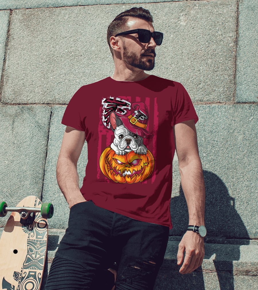 Hlw Bulldog Pumpkin Halloween Atlanta Falcons T-Shirt