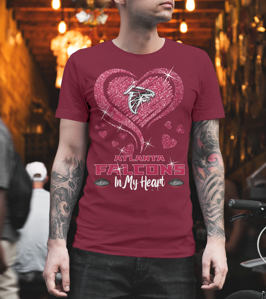 Atlanta Falcons Sparkling Heart Design In My Heart T-Shirt