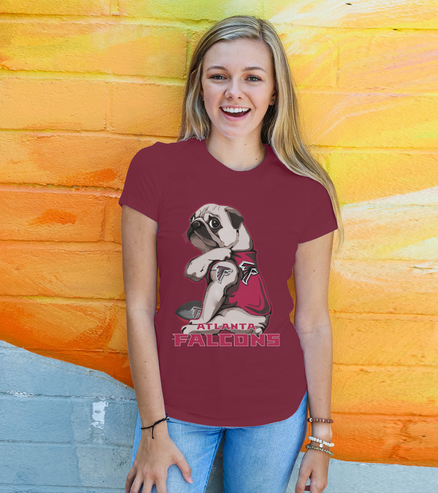 Pug Atlanta Falcons Football Team Mascot T-Shirt
