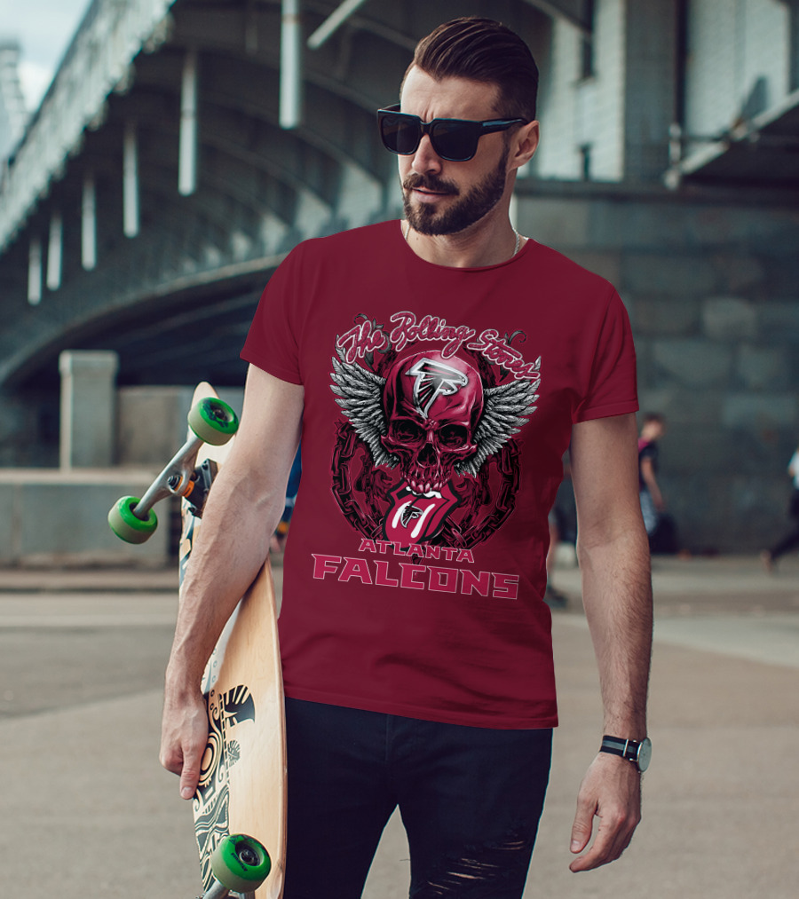 Rolling Stones Atlanta Falcons Skull And Wings T-Shirt