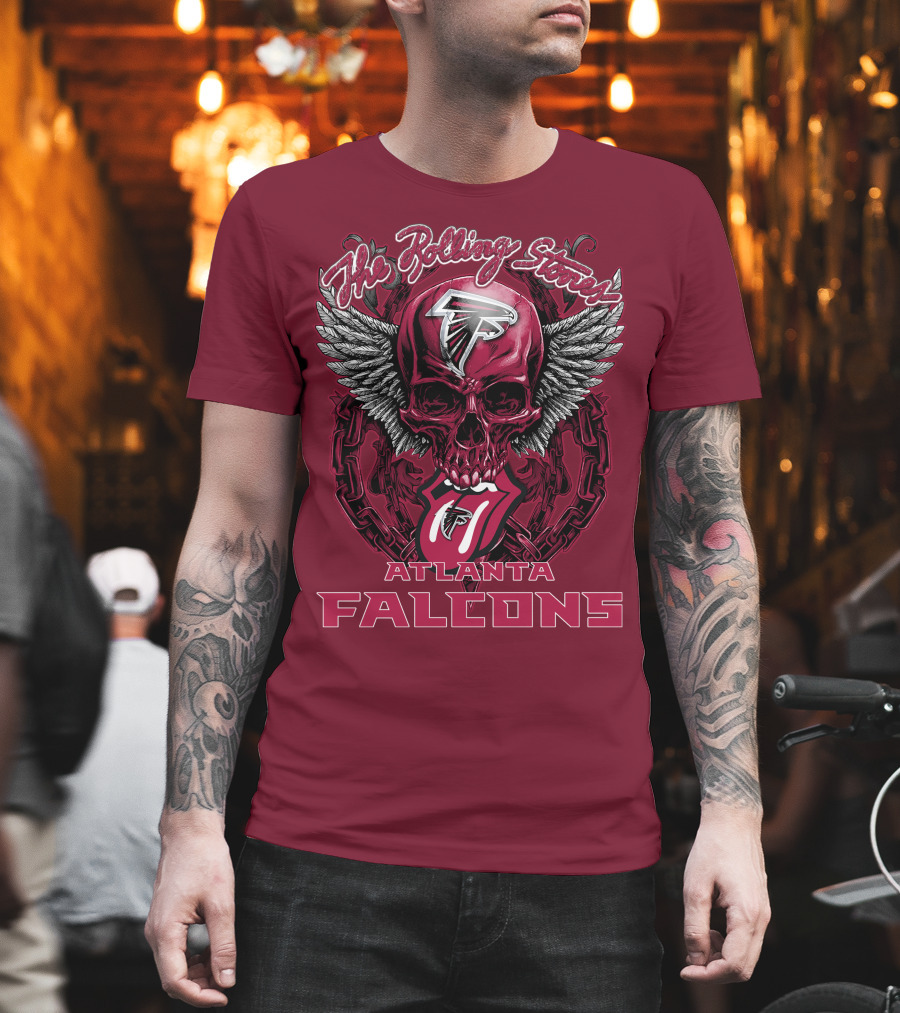 Rolling Stones Atlanta Falcons Skull And Wings T-Shirt