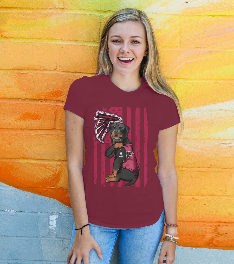 Rottweiler I Love Mom Atlanta Falcons T-Shirt