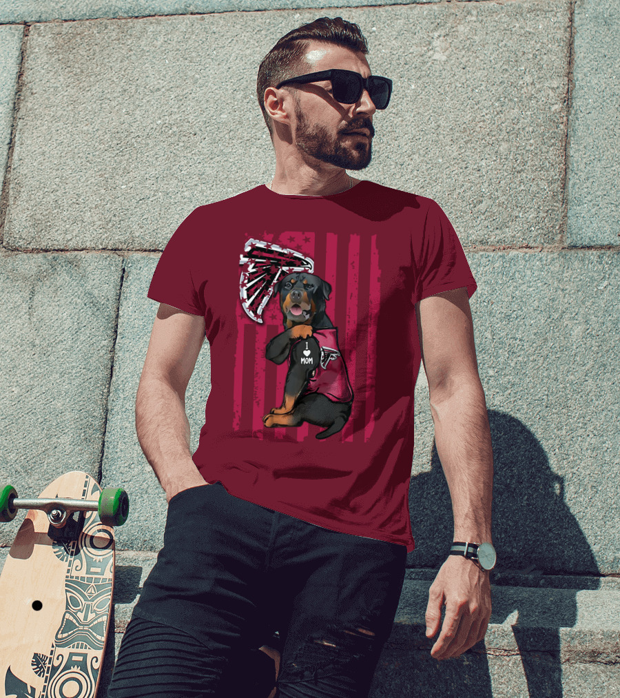 Rottweiler I Love Mom Atlanta Falcons T-Shirt
